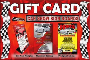 CHRISTMAS GIFT CARD Car Show Sign Information Board printed on Aluminum w/STAND