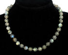 New 8mm Hot Natural Gemstone Necklace Labradorite Round Beads 18''