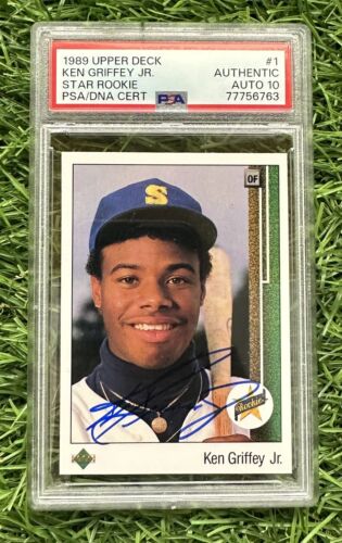 Ken Griffey Jr. 1989 Upper Deck #1 Signed Rookie Baseball Card PSA 10 Auto