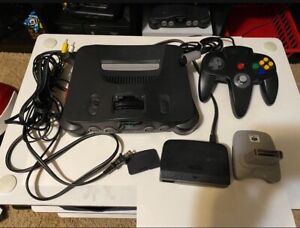 Nintendo 64 Charcoal Gray With Cords, Controller, Gameboy Adapter, Starter Pak