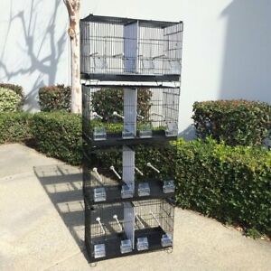 4 Combo Stackable Breeding Bird Cages Lovebirds Aviaries Canary Center Dividers