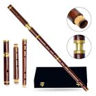 Brown Wooden Irish 4 Parts Flute Student Level In The Key Of D + 2 Reeds