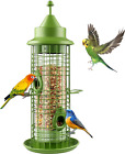 New ListingDecflow Bird Feeder, Wild Metal Bird Feeders for Outdoors Hanging with 4 Feeding
