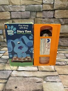 Blues Clues Story Time VHS 1998 Play Along With Blue Nick Jr Orange Tape Classic
