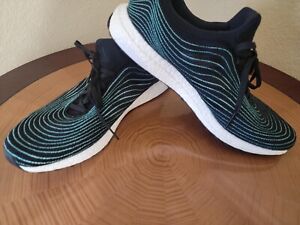NEW Adidias Ultra Boost DNA Parley Black & Turquoise Running Shoe - US 12