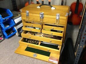 8 Drawer Hard Wood Tool Box Chest Cabinet Storage Locking Mechanic Shop Garage