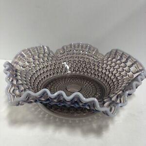 Westmoreland Lilac Opalescent Glass American Hobnail Purple Bowl 10.5