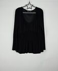 M&S Women’s Black Top Long Sleeve Blouse Size UK 18 New