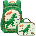 Dinosaur Backpack with Lunch Box - Green Dinosaur Boys School Backpack for Ki...