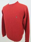 Polo Ralph Lauren Men Scottish Wool Bright Red Green Pony Crewneck Sweater Large