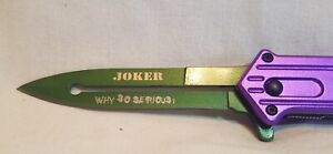 Joker Spring Assist Folding Knife Green and Purple New in Box