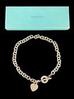 Tiffany & Co Sterling Silver Blank Heart Tag Toggle Necklace