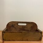 Primitive Wooden Utensil Tool Caddy Tray with Handle