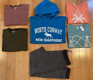 Lot of 6 Mens Clothes MEDIUM Hollister Old Navy NWT Univibe North Conway NH
