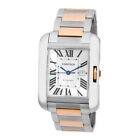 CARTIER Stainless Steel & 18K Rose Gold Tank Anglaise W5310037 Warranty MINTY