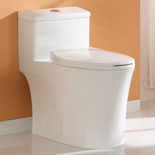 One Piece Dual Flush 1.28GPF ADA Elongated Height Toilet Comfortable Slow Seat