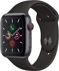 Apple Watch Series 5 GPS+LTE w/ 44MM Space Gray Aluminum Case & Black Sport Band