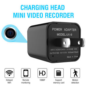 Mini 1080P HD WiFi Camera Wall USB Charger Plug Adapter Home Security Nanny Cam