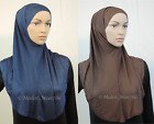Women Girls Two Piece Instant Slip on Amira Hijab & Tube Cap Cotton Jersey