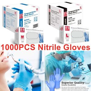 1000pcs Blue Nitrile Disposable Exam/Medical Gloves, Latex & Powder Free