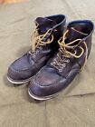 Red Wing Brown Leather Work Boots 8138 US Men's 10.5 Moc Toe Distressed