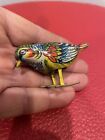 Vintage Wind Up Colorful Bird Tin Toy , Germany