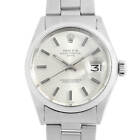 ROLEX Oyster Perpetual Date 1500 Silver bar 25 Number antique mens