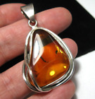 Vintage Large Baltic Amber Necklace PENDANT - Real Amber, Large, Stunning