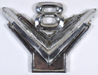 Used Vtg Salvaged OEM Ford 1953-1956 V8 Metal Chrome Emblem Badge