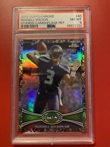 2012 Topps Chrome Russell Wilson /499 Camouflage Refractor RC PSA 8 Steelers