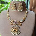 Indian Bollywood Style Gold Plated Kundan Choker Hasli Necklace Jewelry Set New
