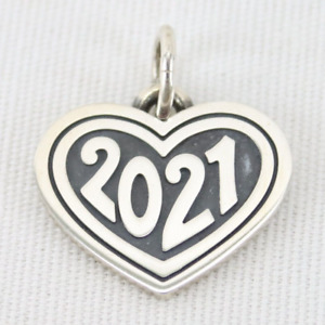James Avery Sterling Silver 2021 HEART YEAR CHARM - Retired