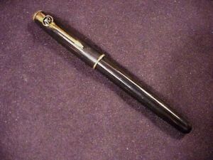 * PARKER SONNET SOLID BLACK LAQUE  ROLLERBALL,  AD LOGO ON CLIP, FRANCE, 1995