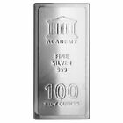 ACADEMY Stacker® 100 oz Silver Bullion Bar .999 Fine Silver - Free Shipping