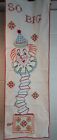 Vintage Embroidered Clown Growth Chart So Big Raw Edge Nursery Toddler Baby Pom