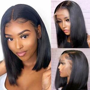 Short Bob Wig Peruvian Straight 13x4 Lace Front Human Hair Wigs With Baby Hair