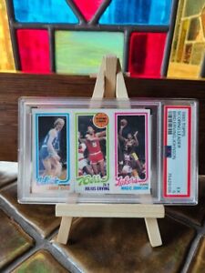 1980 Topps Larry Bird/Julius Erving/Magic Johnson RC Rookie PSA 5 Lakers Celtics