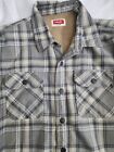 WRANGLER MENS XL HEAVYWEIGHT SHERPA LINED SHIRT FROST GRAY FLANNEL RELAXED