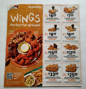 New ListingPopeyes Savings 5 Sheets 80 Total Coupons Expires June 2, 2024