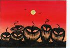 New ListingACEO Original Acrylic Spooky Creepy Pumpkins Mini Halloween Fantasy Art HYMES