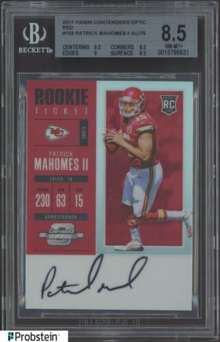 New Listing2017 Contenders Optic Red Ticket #103 Patrick Mahomes II RC AUTO 57/75 BGS 8.5