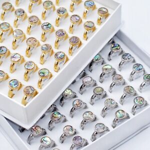 Bulk Lots 30 New Top Abalone Shell Rings Women Cute Fashion Party Gift Jewelry