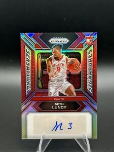 New Listing23-24 Prizm Basketball Seth Lundy Red Rookie Auto /99