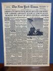 8x10 VINTAGE NEWSPAPER HEADLINE WW2 U.S. MARINES RAISE FLAG OVER IWO JIMA 1945