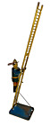 Vintage Antique LOUIS MARX CLIMBING FIREMAN Wind Up Tin Litho Toy Works