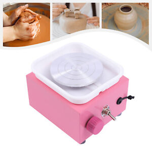 New Listing2000RPM Mini Pottery Wheel Ceramic Wheel Machine Adjustable Clay 24W Pink