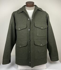 C.C. FILSON Mackinaw Wool Cruiser Coat Jacket SMALL HOLE SZ 42 Green Made In USA