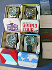 FOSSIL WATCHES IN ORIGINAL COLLECTORS BOXES LOT OF 4 EXCELLENT RUNNING WATCHES.