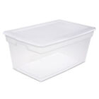 Sterilite 90 Qt. Clear Plastic Stackable StorageBin Storage Box Plastic, White