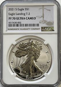 New Listing2021-S Reverse Proof Silver Eagle Type II Eagle Landing NGC PF70 Ultra Cameo